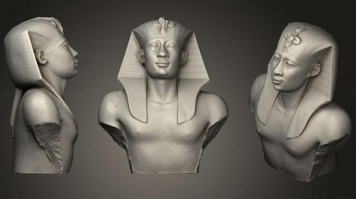 Egyptian statues and reliefs (Pharaon Buste, STKE_0087) 3D models for cnc